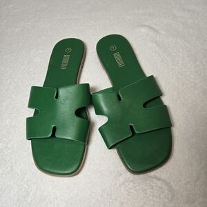 Green Women's Slide Sandals